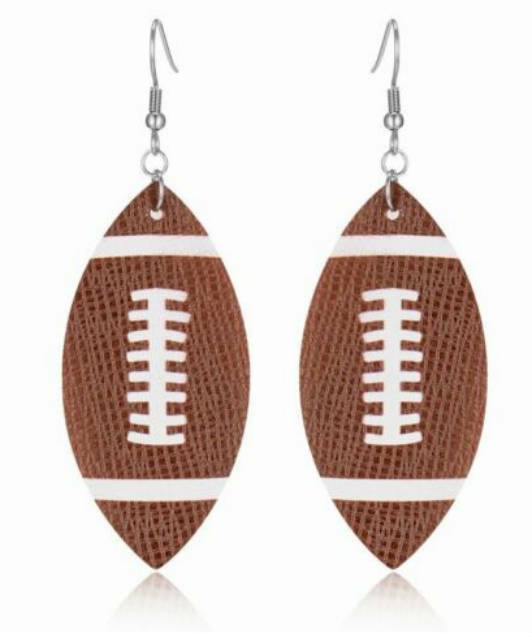 **CLEARANCE** PU Leather Football Earrings for Women Jewelry – Sports MOM