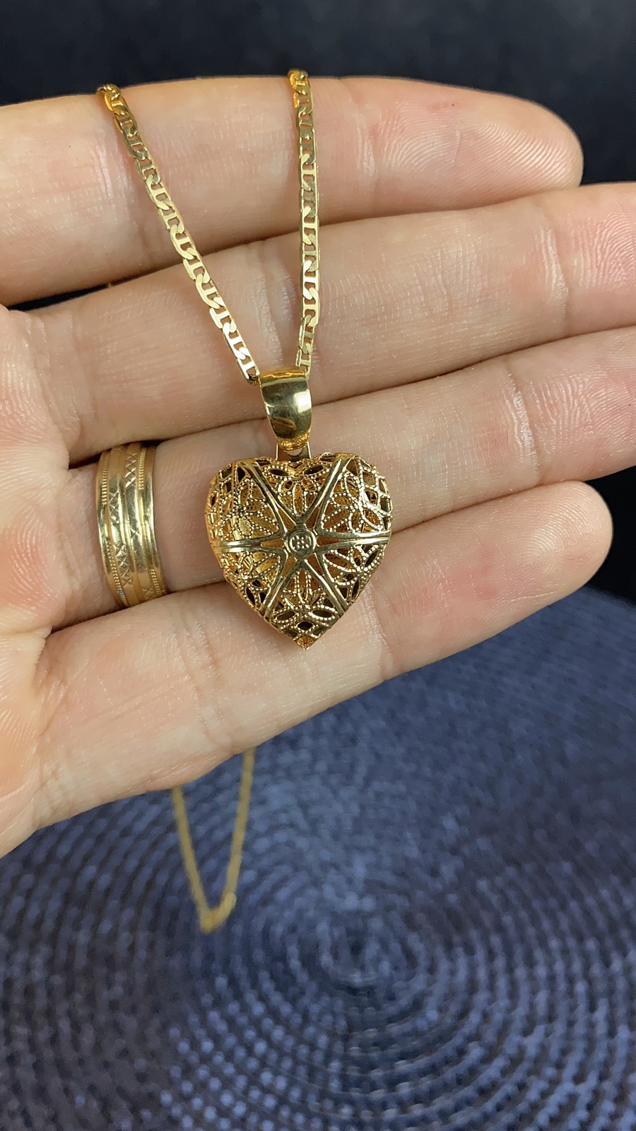 Heart Necklace Charm Pendant Mariner Chain for Womens Girls Gifts Cadena Corazon