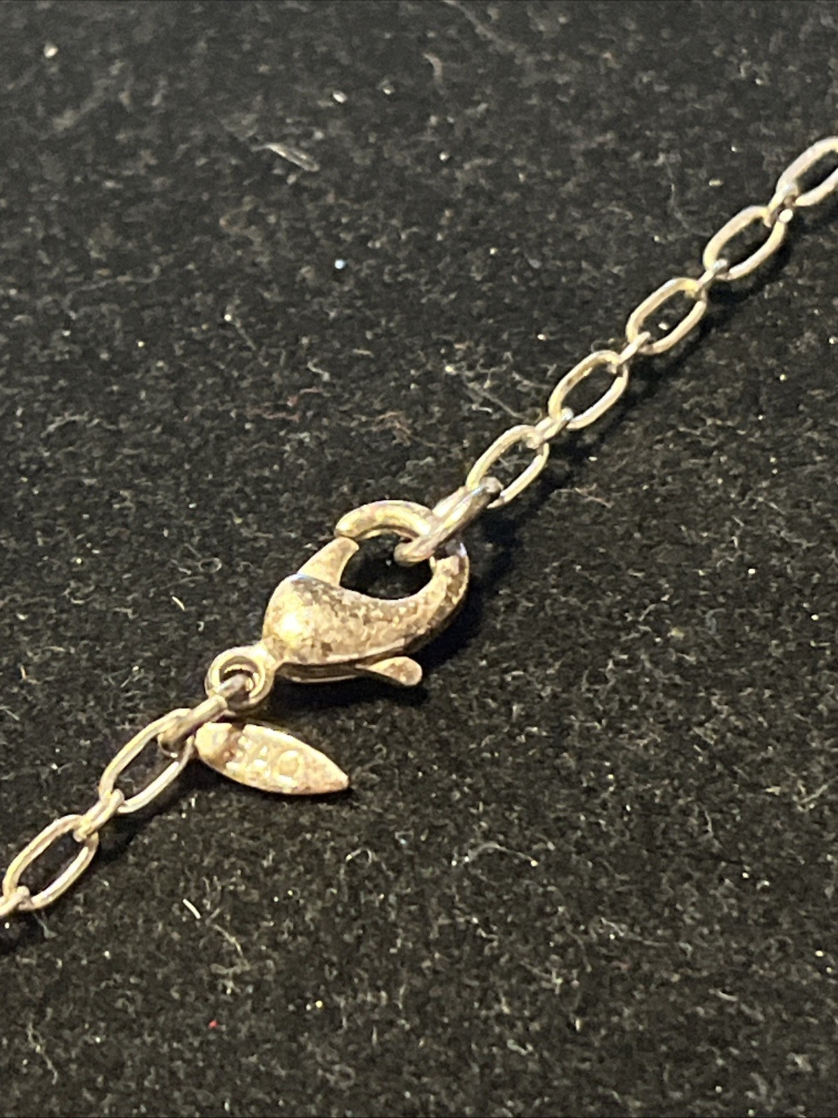 SAC Y Drop Necklace silver tone Open Work chain 16-18”