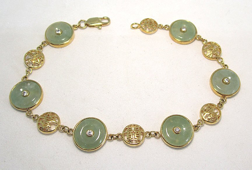 SETA GP Link Bracelet w Aventurine and CZ’s 10.3 grams 7 1/4” x 1/2” lot 47p4