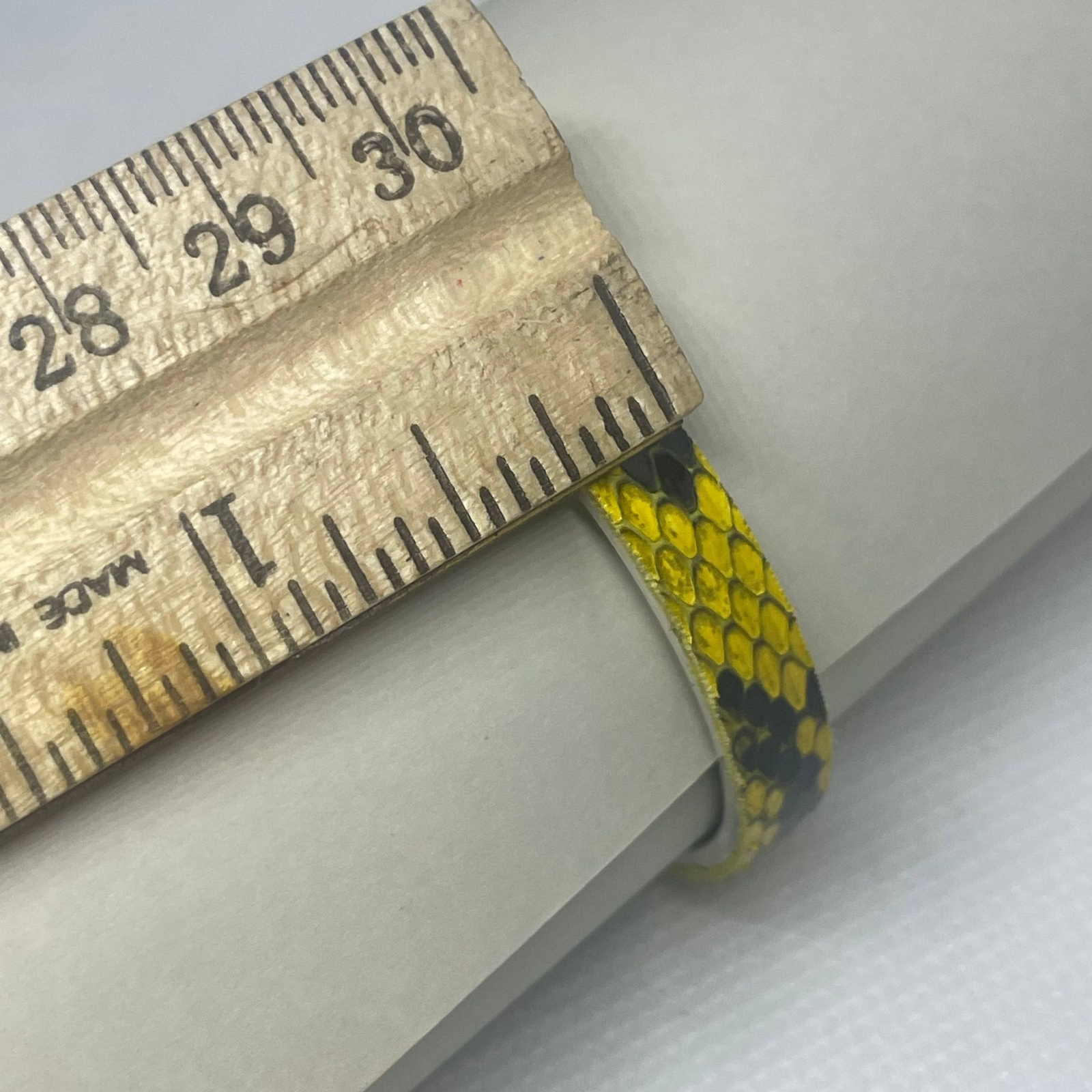 Rustic Cuff Python Print Bangle Bracelet Yellow Green Snake Reptile Nature