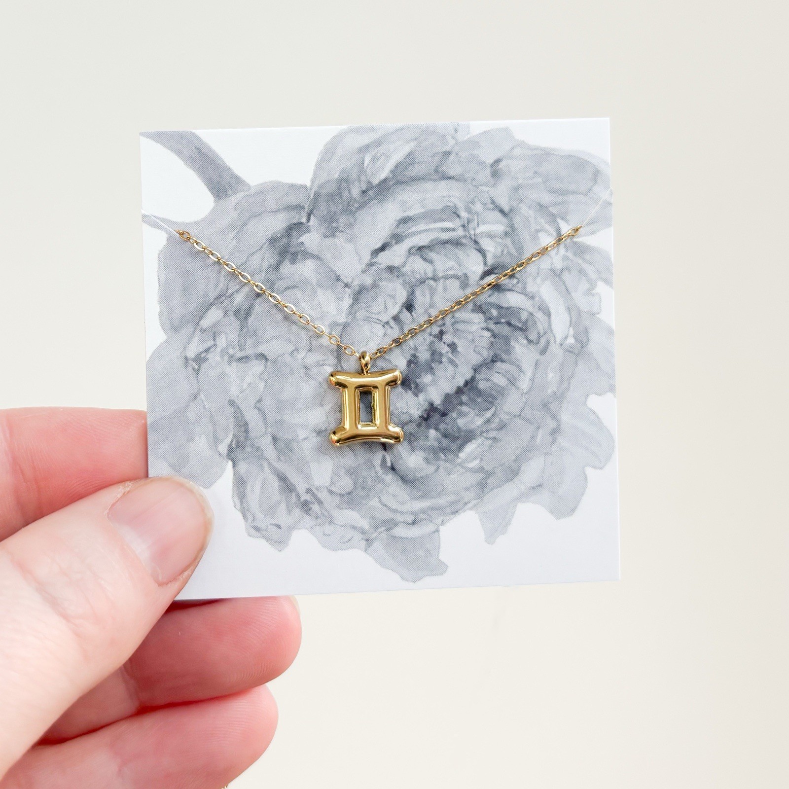 Gemini Bubble Gold Necklace Pendant Trendy Gift for Women