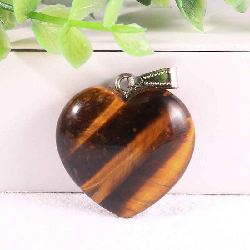 30mm Big Heart Pendant Natural Stone Healing Crystal Gemstone for jewelry 10pcs