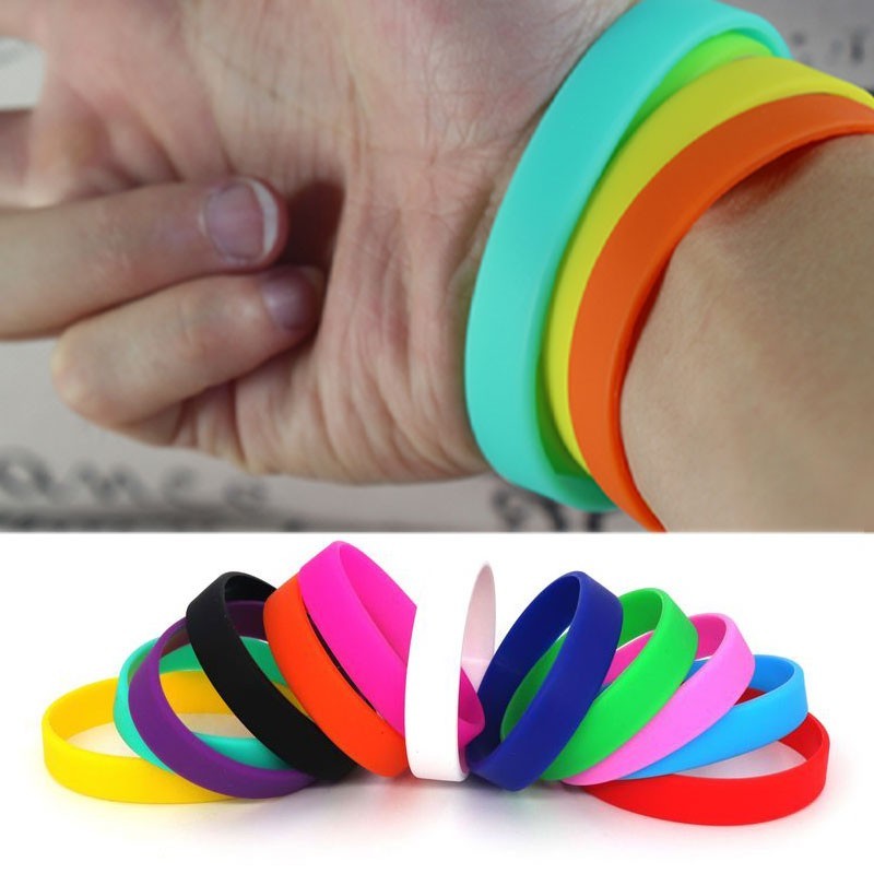 Silicone Wristbands Rubber Plain Reusable For Events Charity Fashion Bands-Adult
