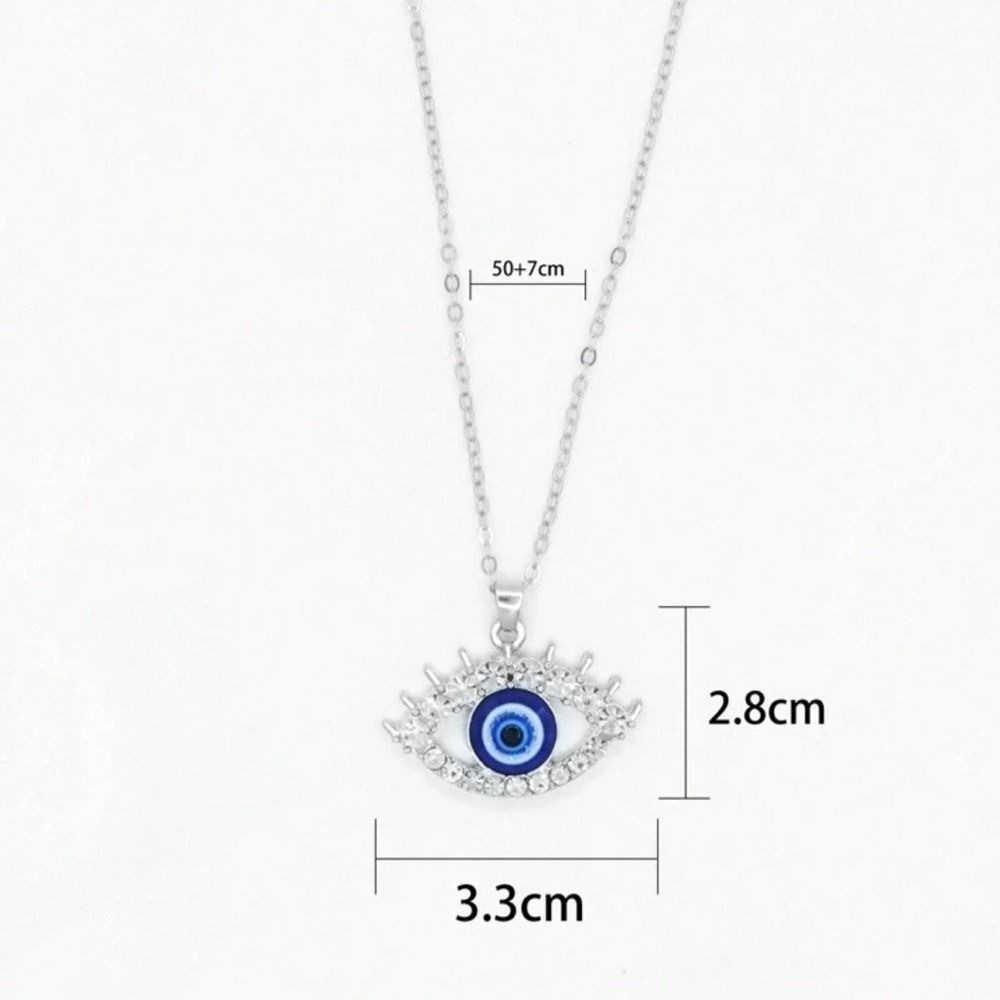 Silver Tone Evil Eye Necklace