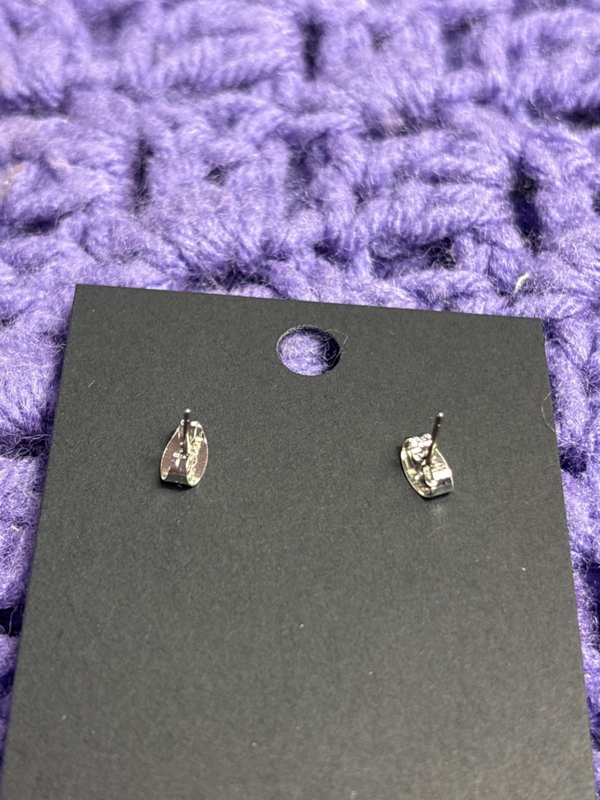 Cute Owl Stud Earrings Grey White Orange 3/8 inch