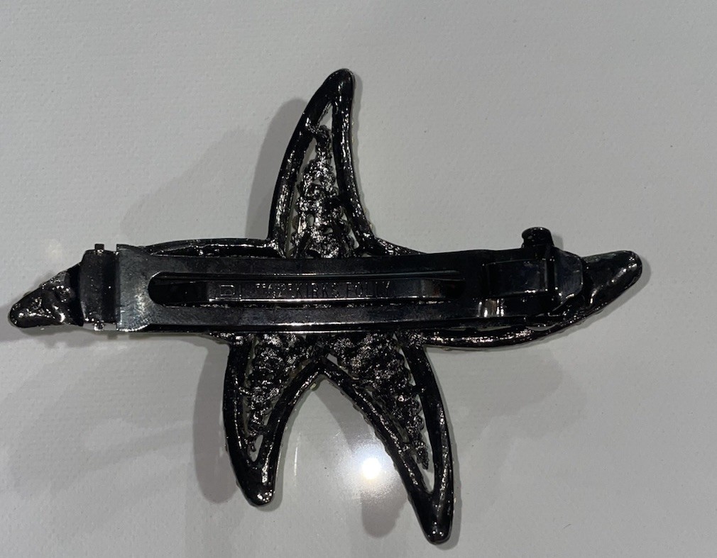 Kirk’s Folly Green Starfish Rhinestone Barrette Hair Clip Crystal Mermaid Beach