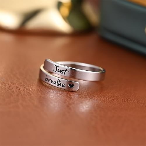 I F♡Cking Love You Ring for Women, Hope Rings Adjustable Stainless Steel Silver