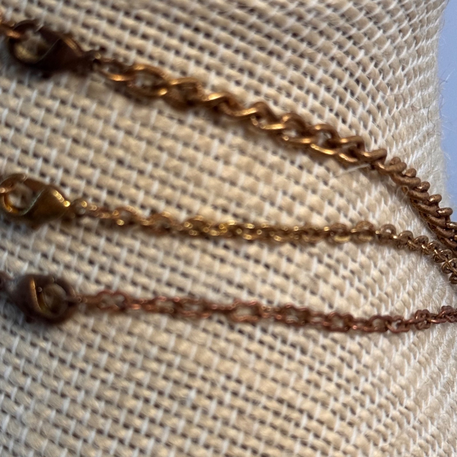 Solid Brass 18-Inch Necklace Jewlery Lot of 3 Vintaj Vogue Brass Co USA NWT New