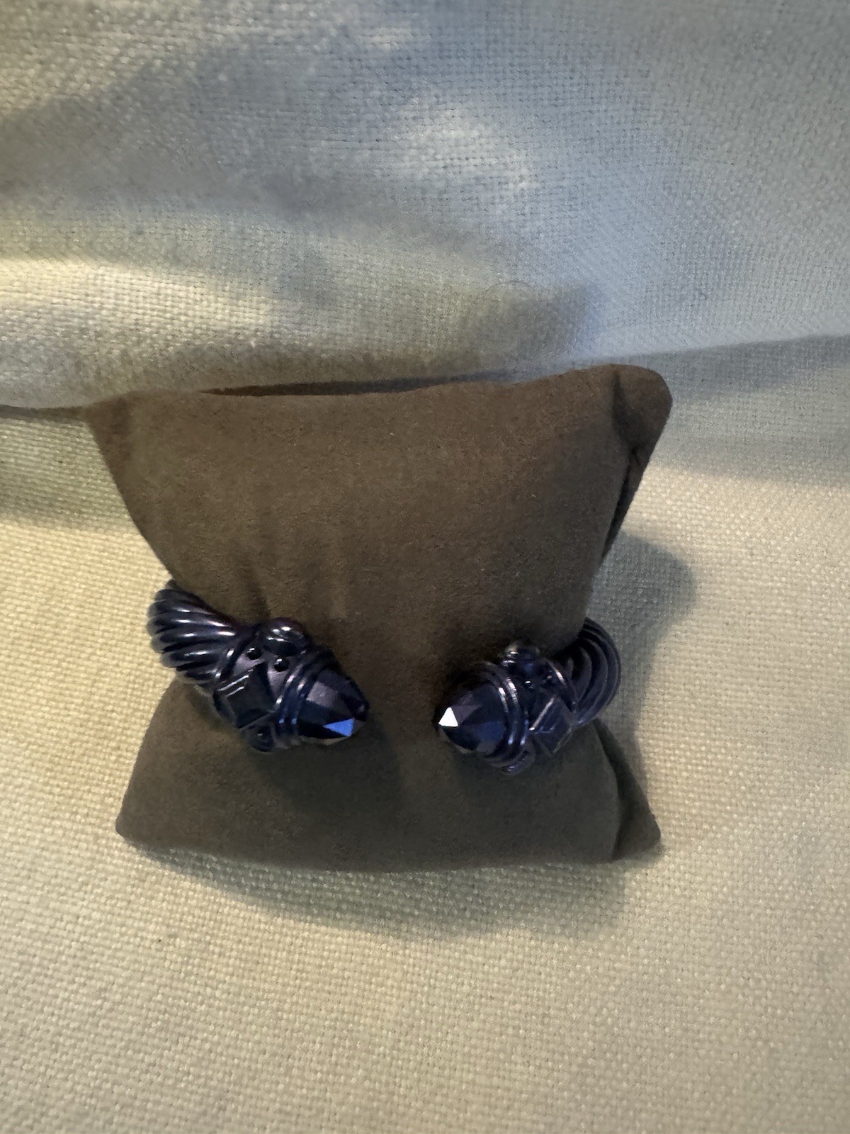 David Yurman Blue Aluminum Renaissance Cuff Size Medium