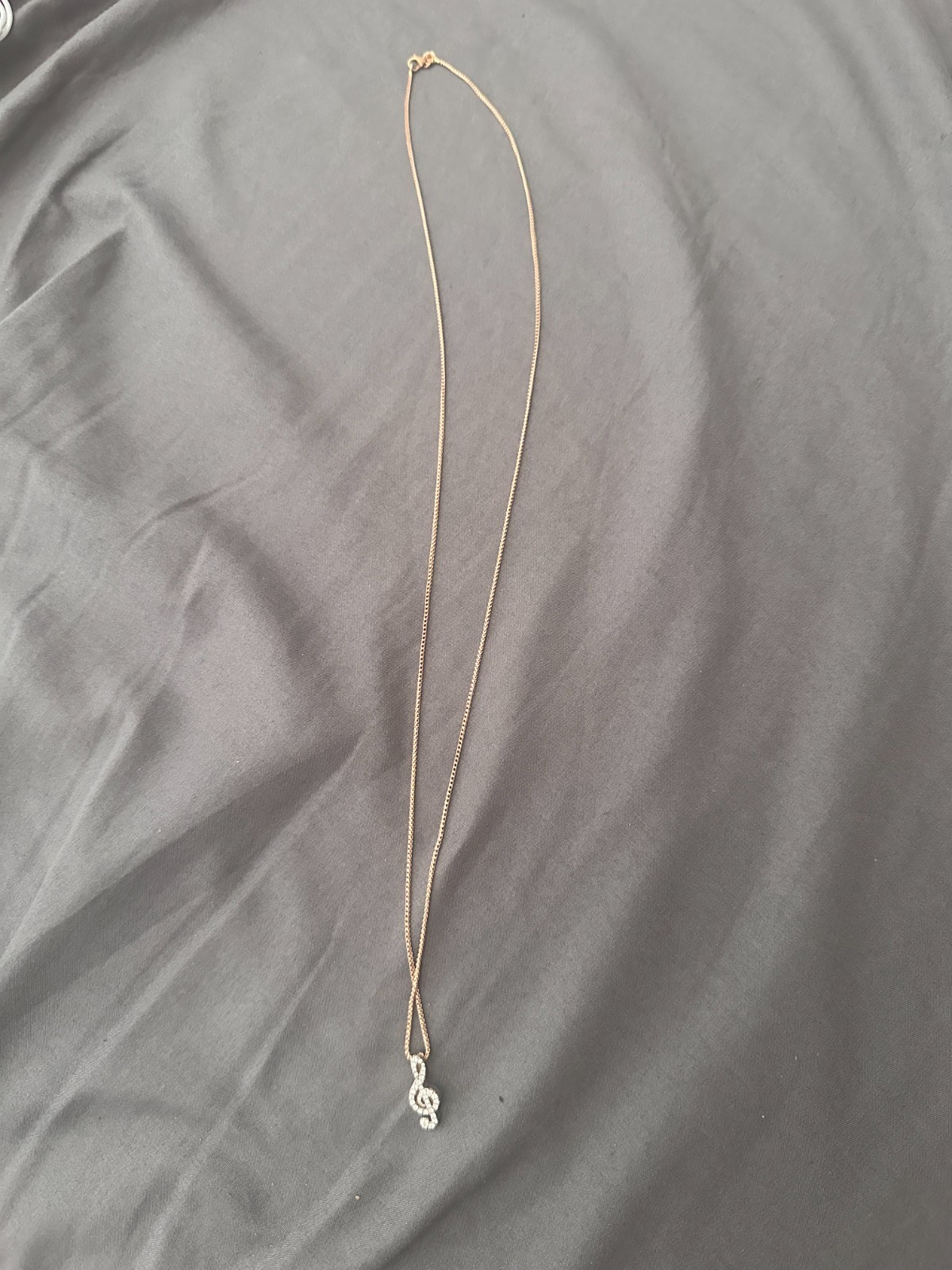 IF & CO TREBLE NANO CLEF NOTE PIECE PENDANT + CHAIN