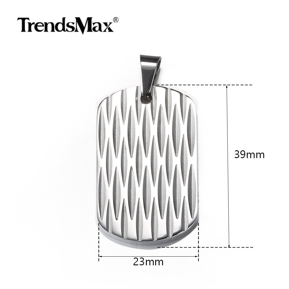 Silver/Black/Gold Plated Stainless Steel Dog Tag Pendant Necklace Shield Shape