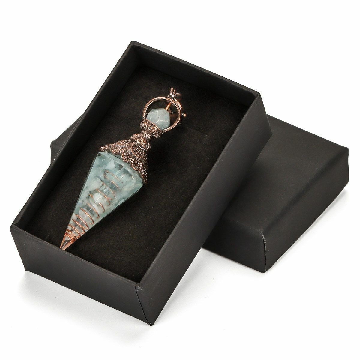 Quartz Natural Crystal Pendulum Healing Chips Stone Reiki Chakra Chain Pendant