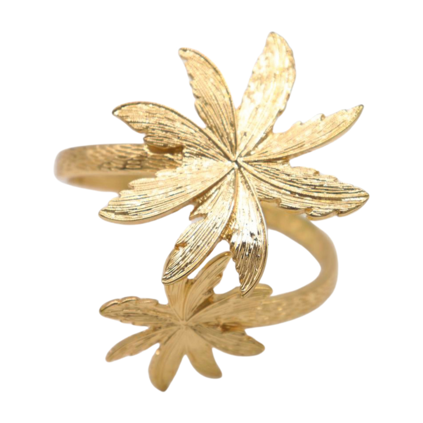 Women Wrist / Arm Cuff Bracelet Gold Metal Flowers Wrap Around Cute Accessory