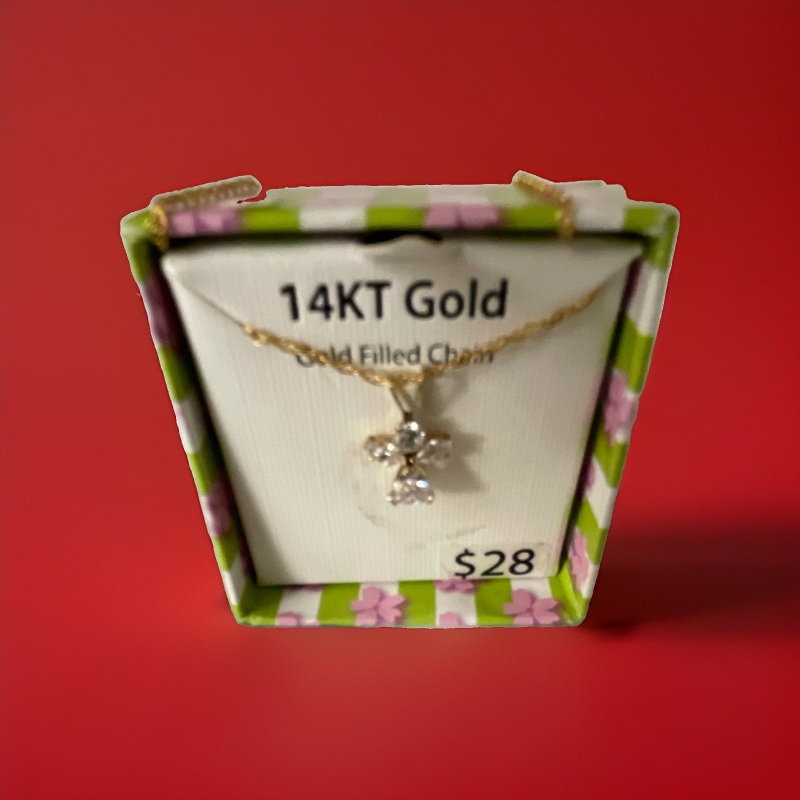 Guardian Angel 14K Gold-Plated Necklace Pendant with Children On Bridge Chain