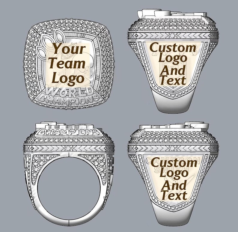 Fully Custom Championship Ring 925 Silver Personalized Team And Corporate Ring