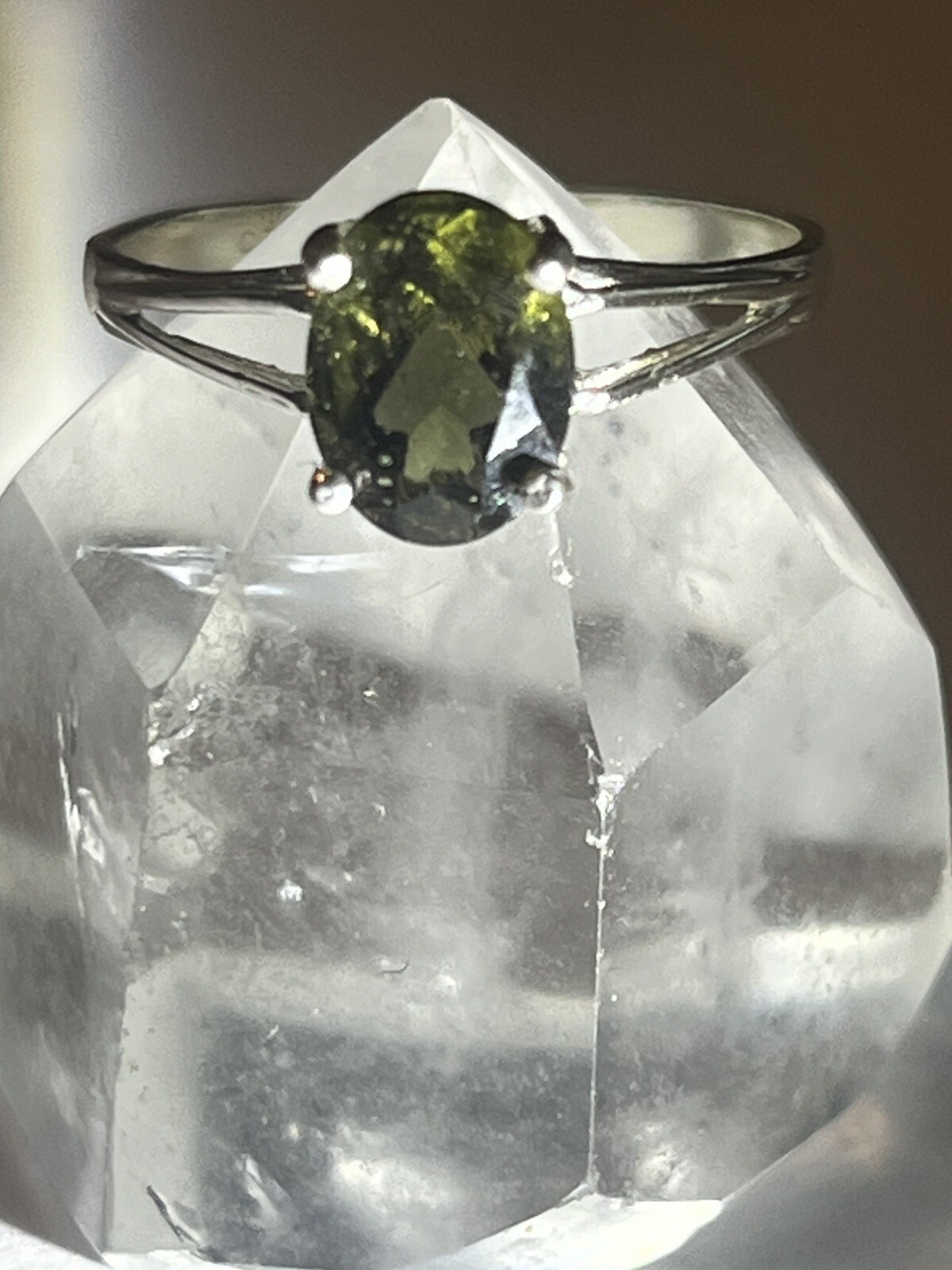 Moldavite Ring FACETED! .95 Carat 💯 Authentic! Read Life Changing!