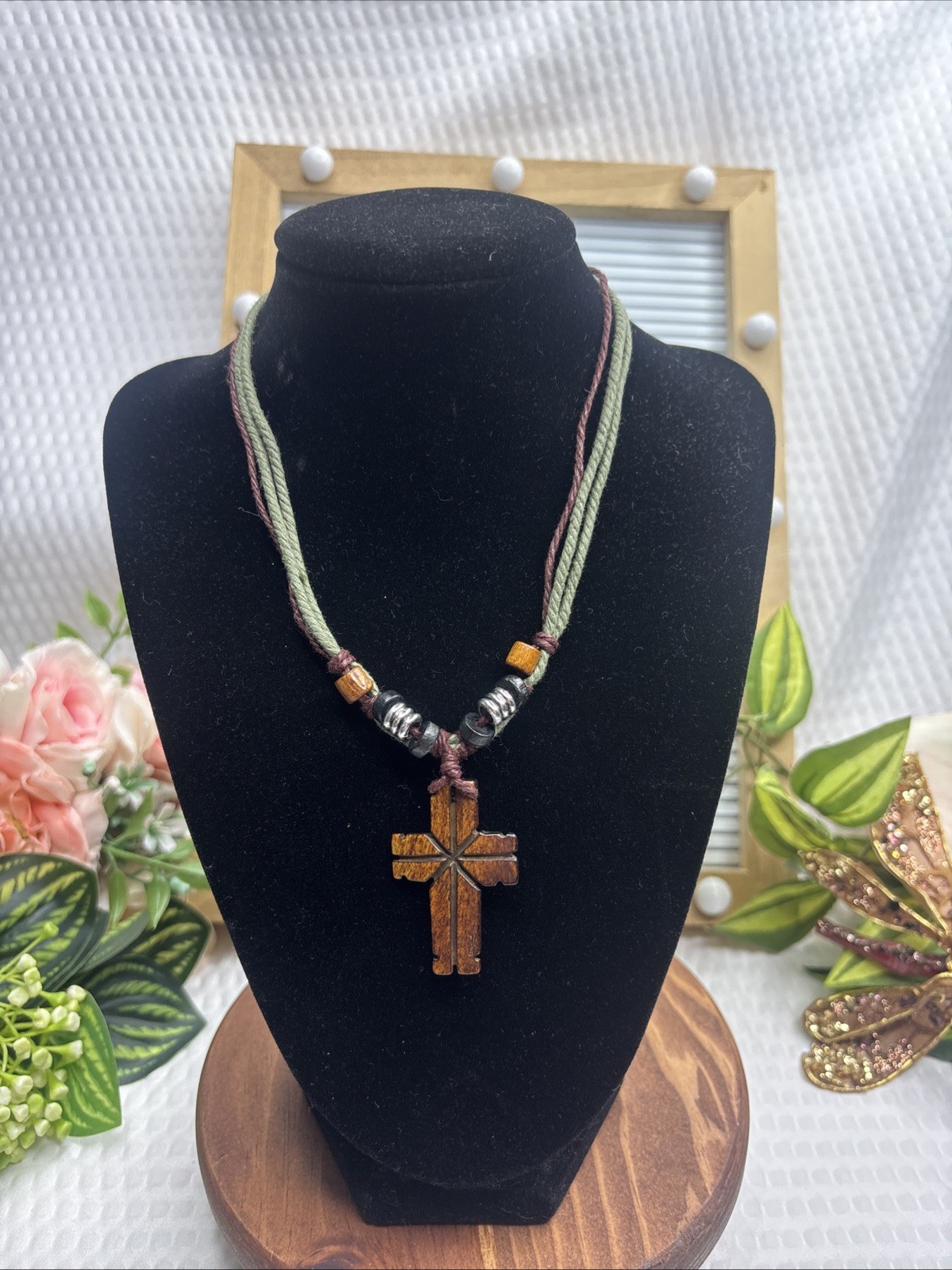 New RELIGIOUS CROSS Adjustable Cord Necklace