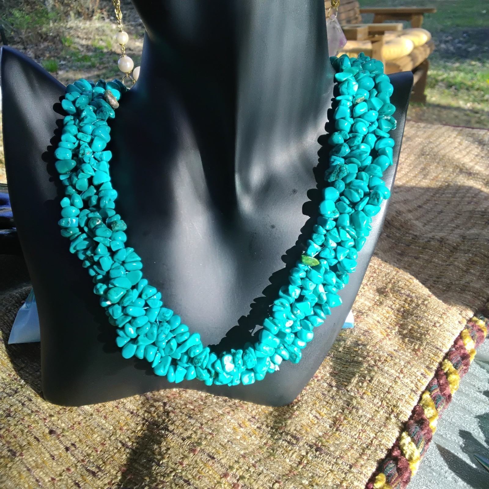 Multistrand strand turquoise magnesite beaded Necklace