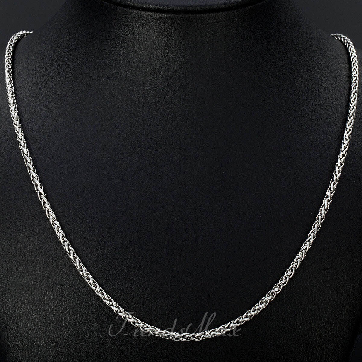 4/5MM Wheat Link Chain Stainless Steel Necklace Mens Womens 18/20/22/24/28 inch
