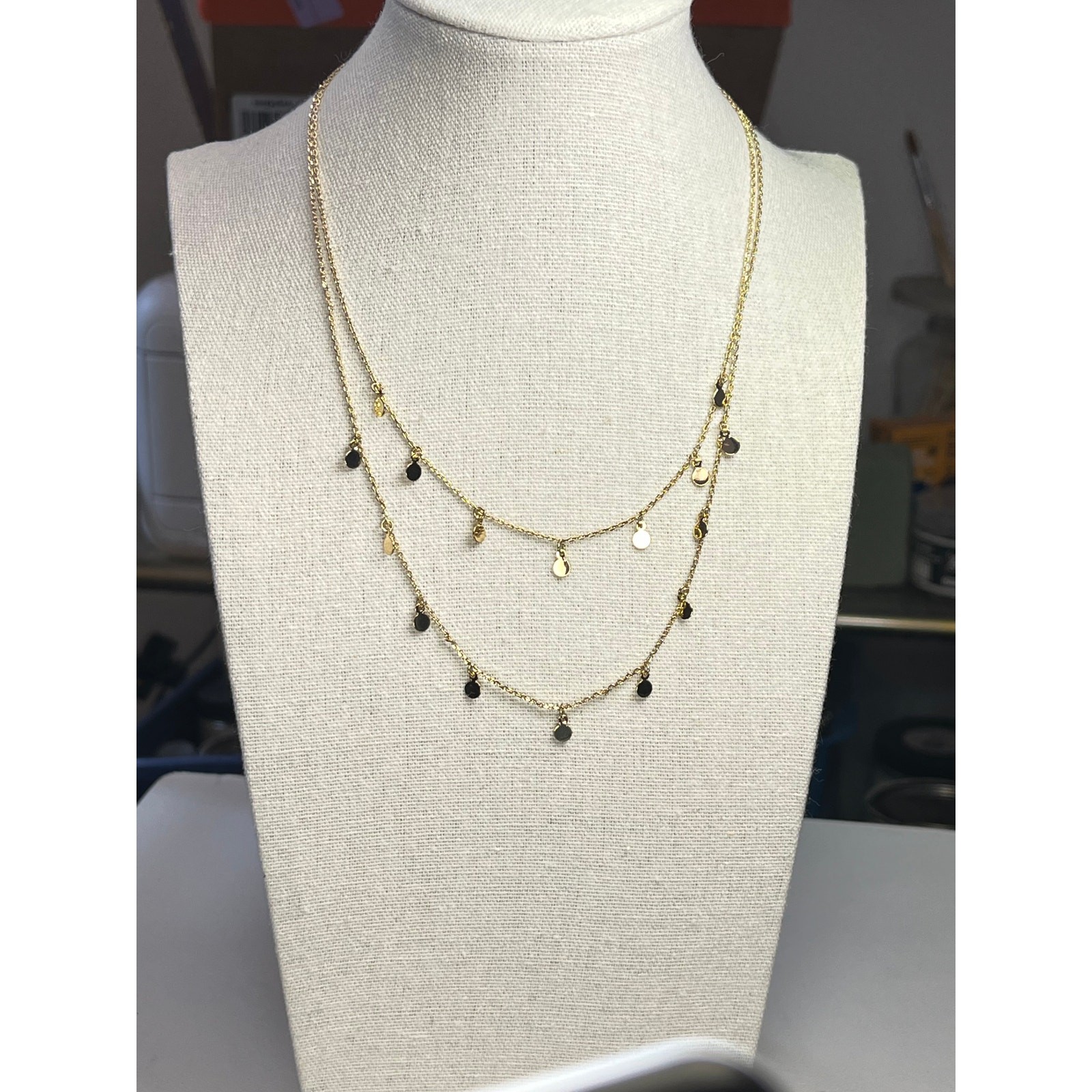 Dainty Multi-Layer Gold Tone Necklace