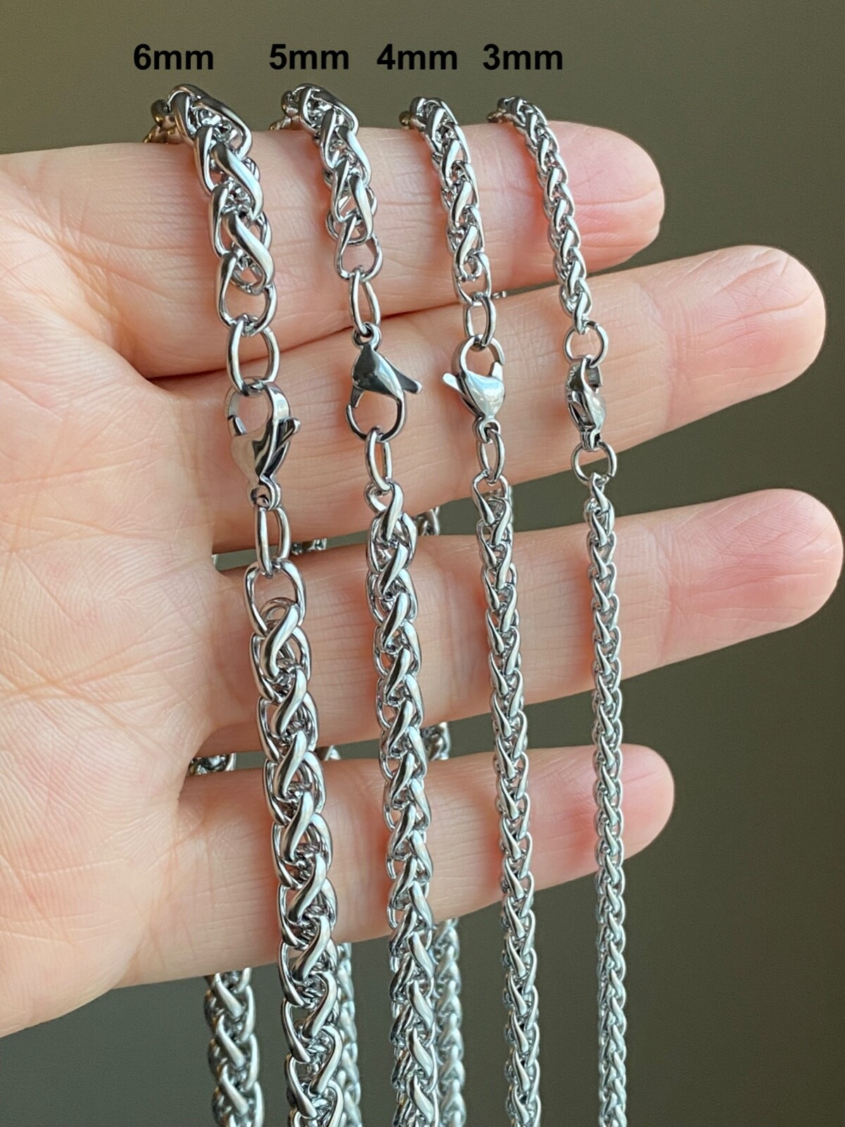 Stainless Steel Wheat Chain Necklace