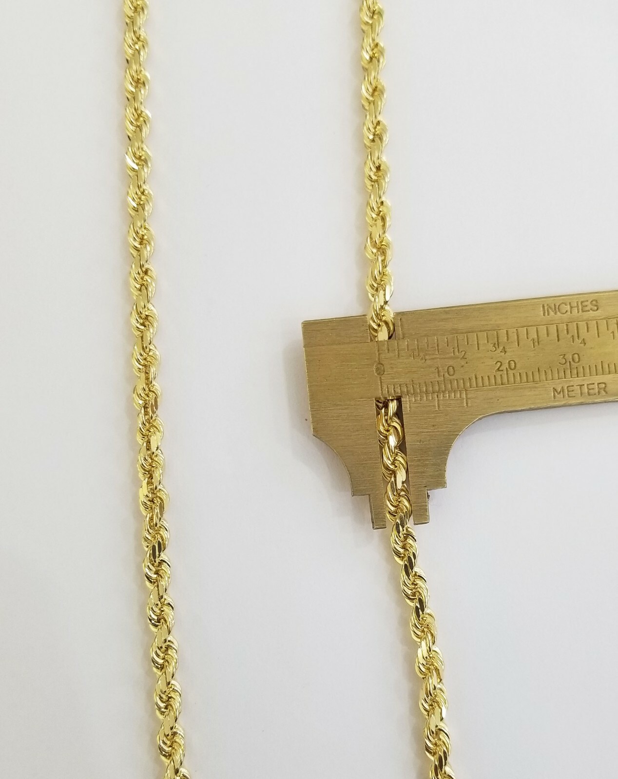 Real 14K SOLID Yellow Gold Rope Chain 5mm 20-28Inches necklace Lobster Lock 14kt