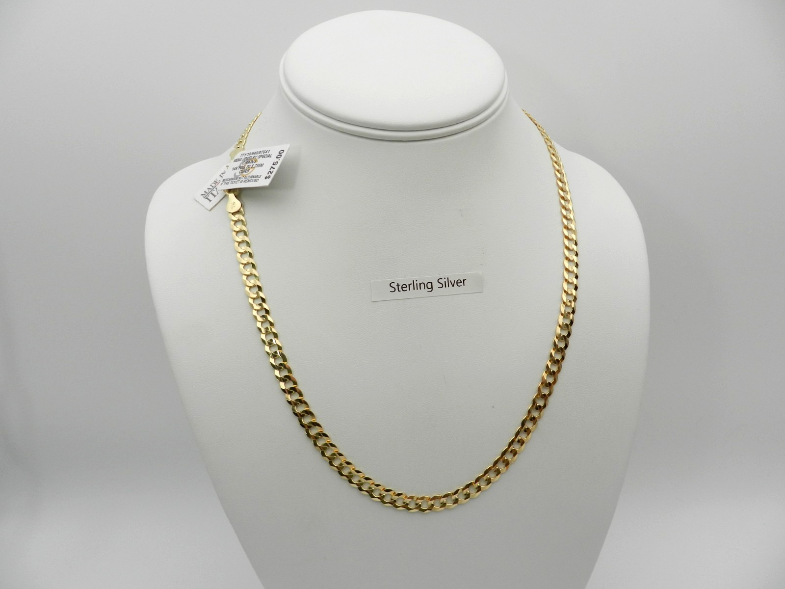 Macy’s Concave Curb Link 20″ Chain Necklace in 14k Gold-Plated Sterling Silver