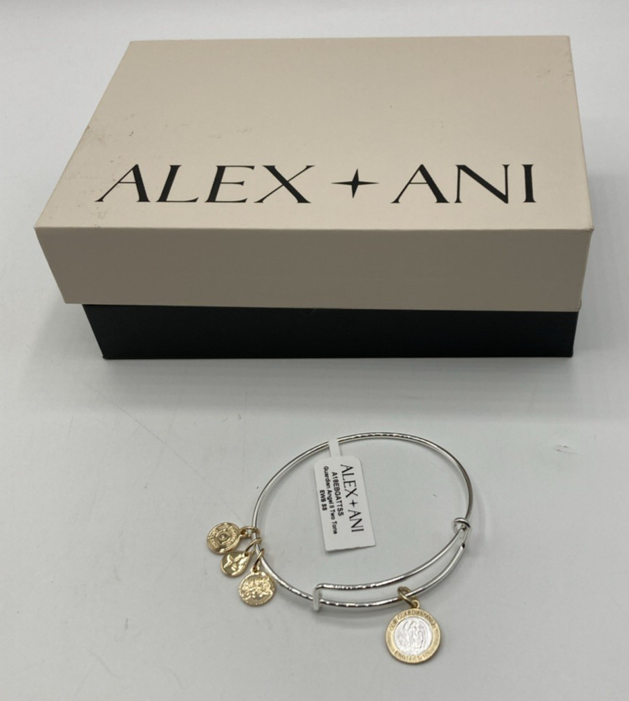 Alex And Ani Guardian Angel II Two Tone Adjustable Bangle Bracelet NWT in Box