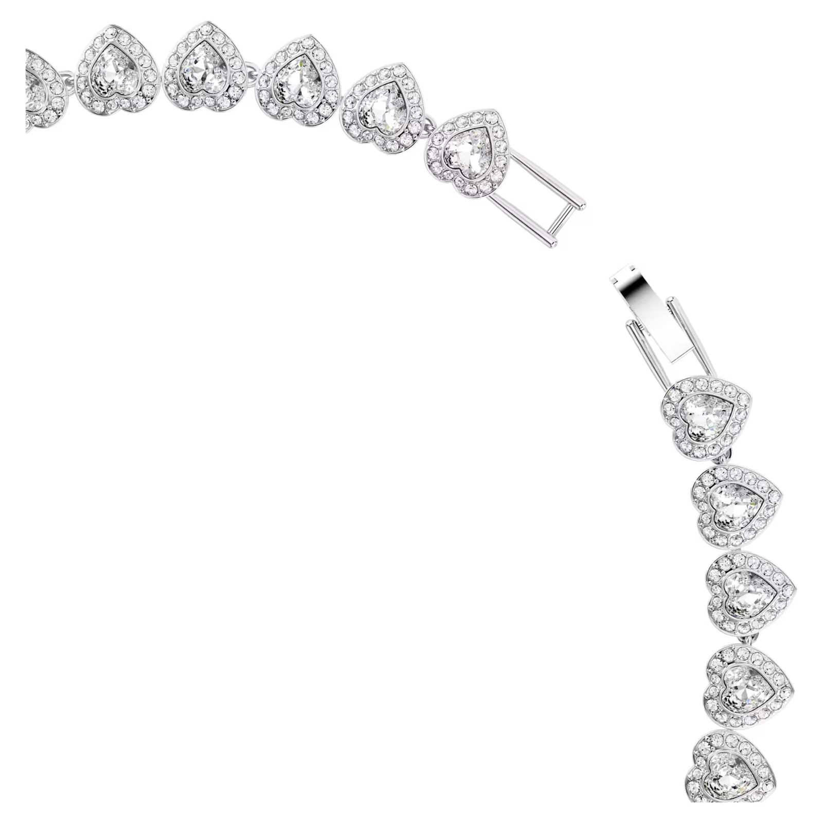 Ariana Grande x Swarovski necklace Mixed cuts, Heart, White, Rhodium plated