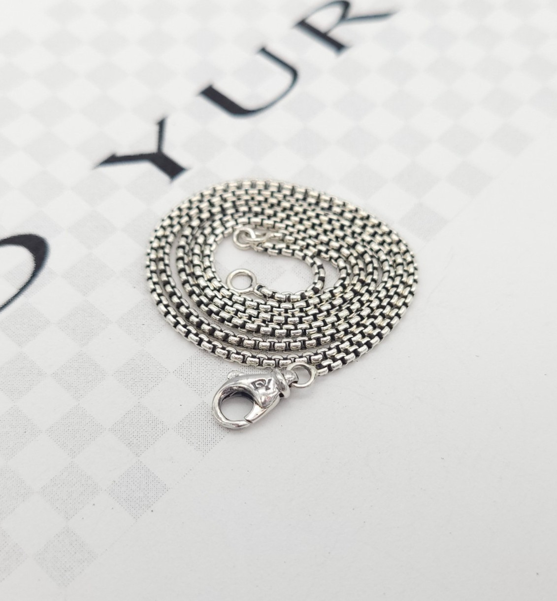 David Yurman 925 Sterling Silver 1.7 mm Box Chain Necklace 17″-18″ Inch