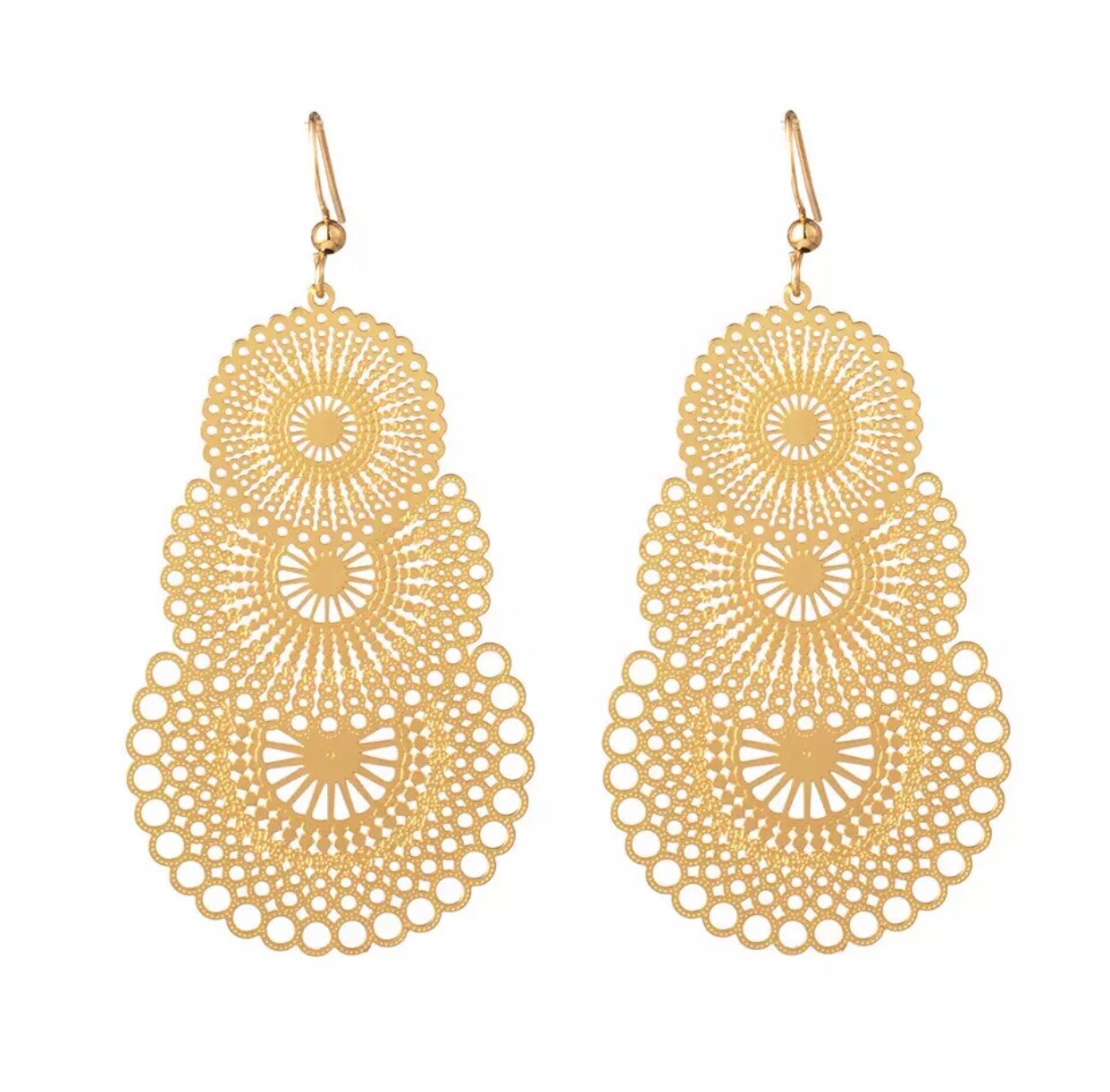Long Round Statement Earring