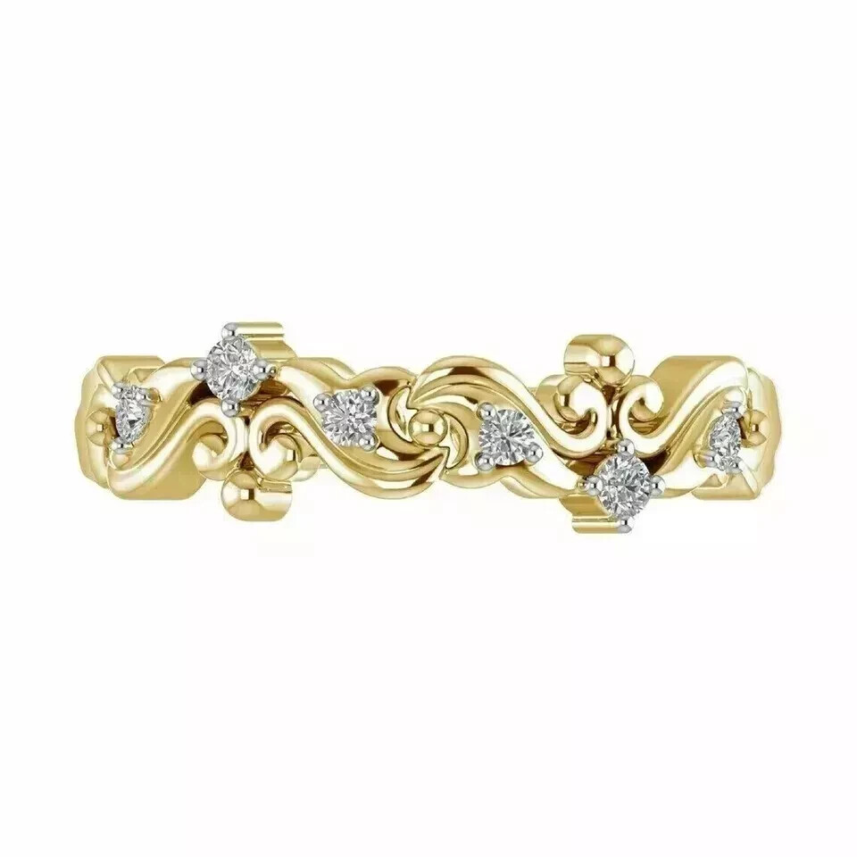 0.15 Ct Round Cut Simulated Diamond 14k Yellow Gold Plated Adjustable Toe Ring
