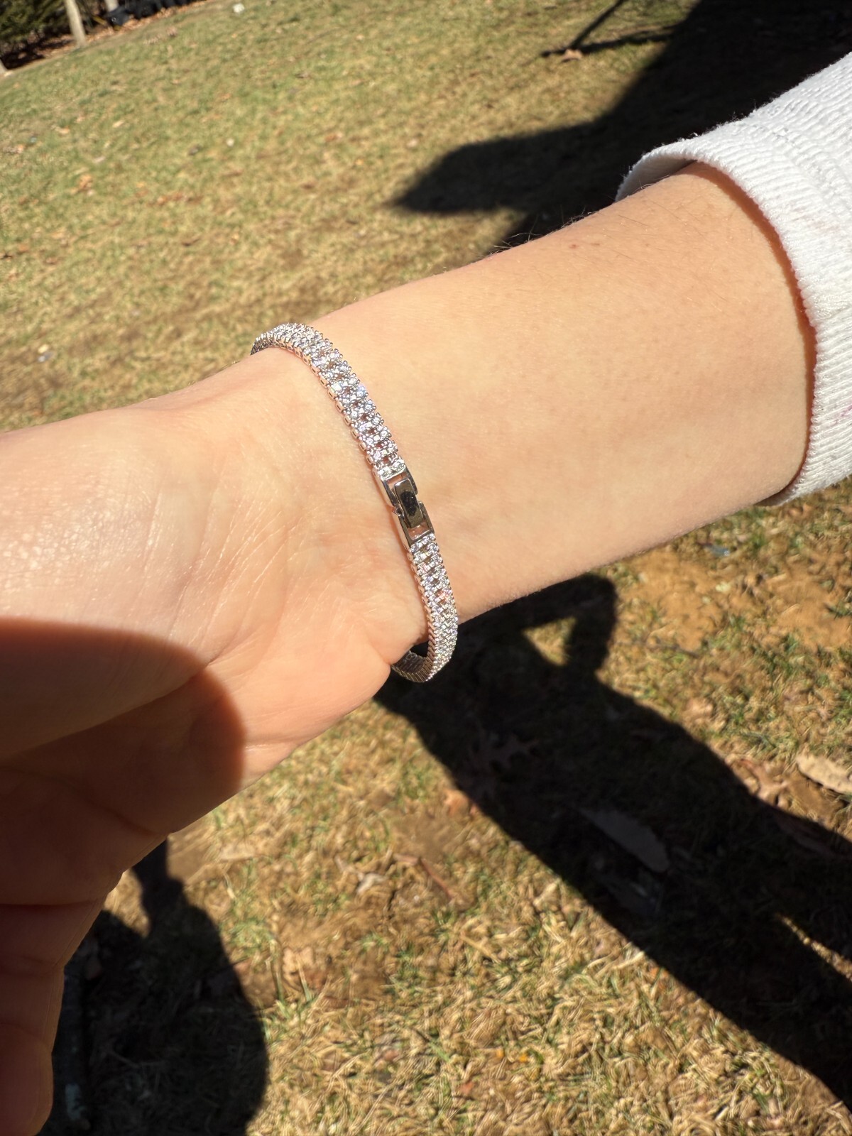 Real 925 Sterling Silver Micro Two Row 4.5mm Tennis Bracelet CZ 6-8″ Iced