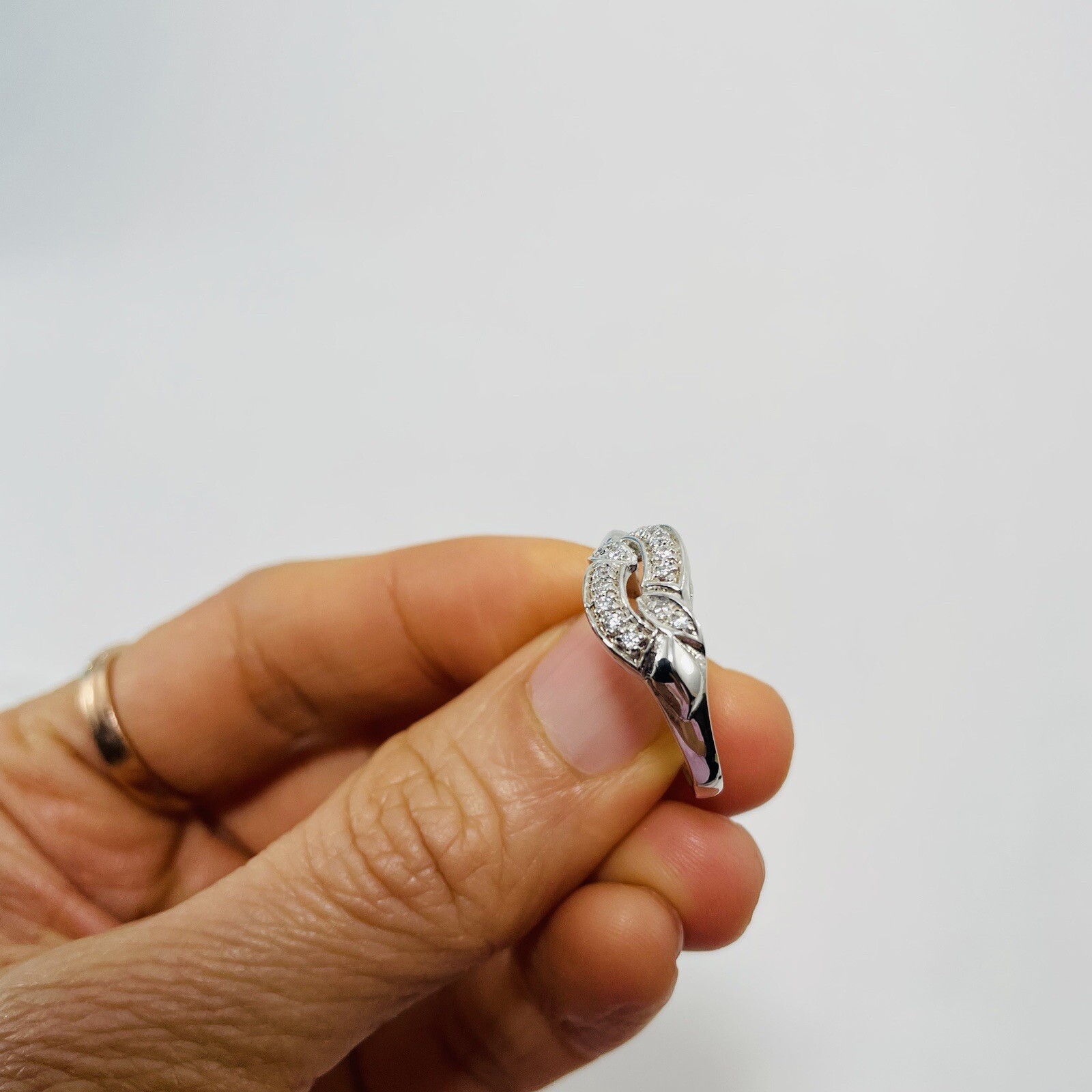 925 Silver Ring Size 8 Double Band Row Promise Engagement Wedding Anniversary
