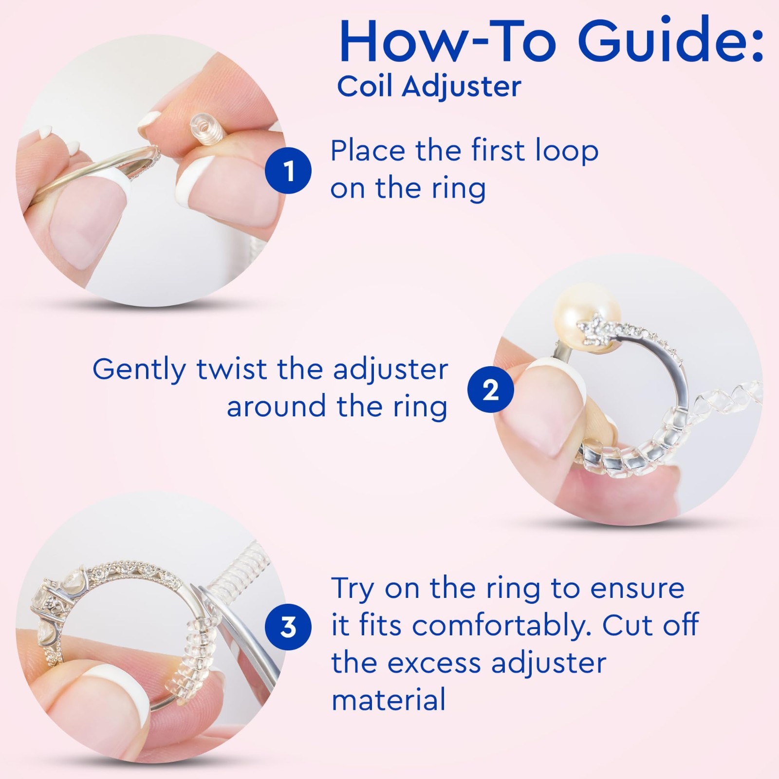 Adjustable Ring Sizers – 8 Easy-Clip & 6 Coil Adjusters – Ring Guards for Loose