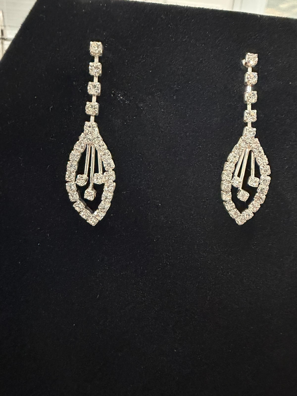 Silver Tone Rhinestone Chandelier Drop Dangle Earrings Wedding Prom Bridal