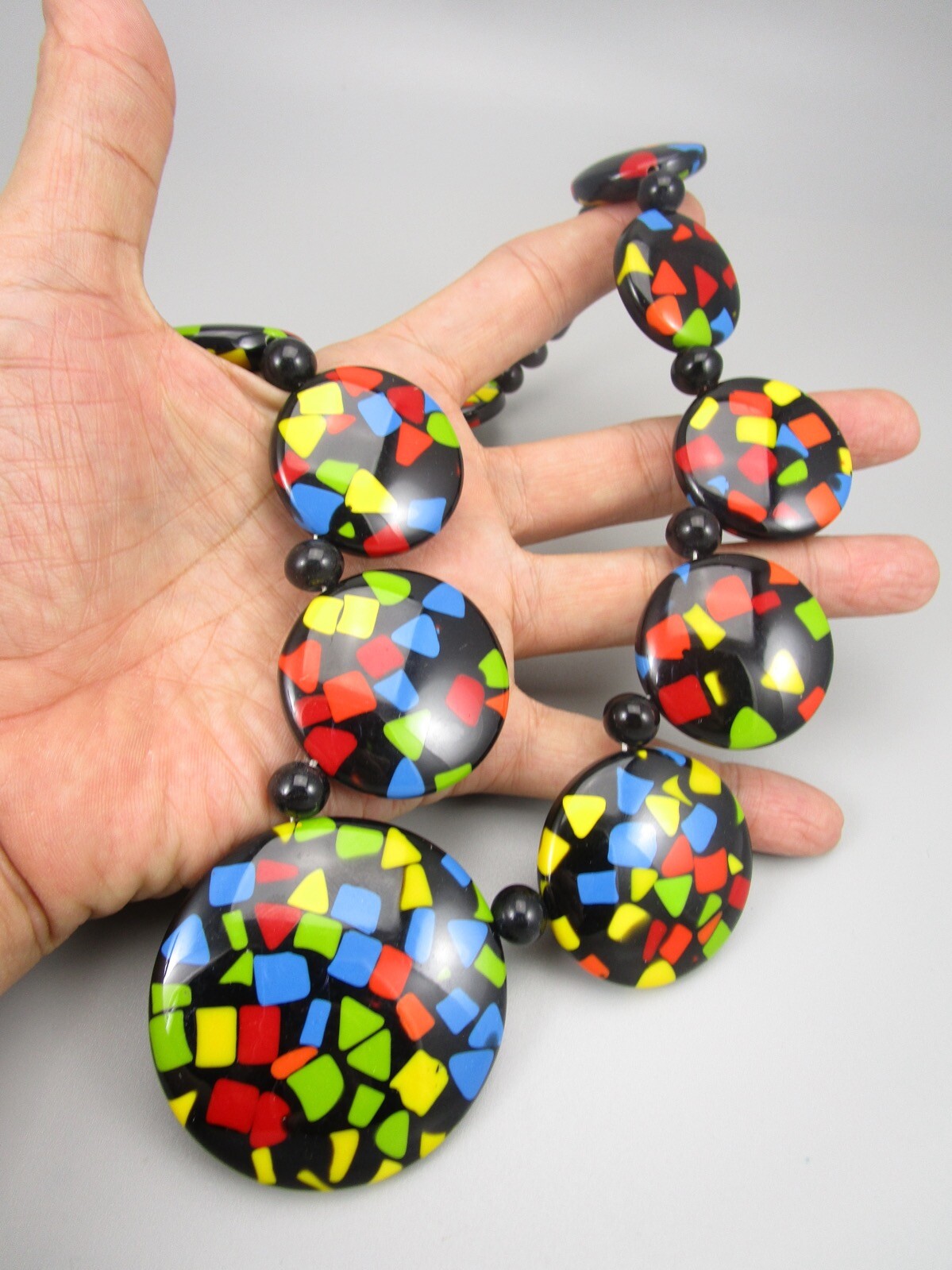  COLORFUL MARION GODART BLACK CONFETTI RESIN CHOKER NECKLACE – FRANCE