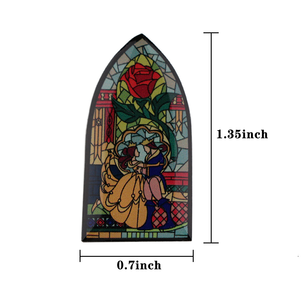 Beauty And The Beast Princess Belle And Beast Stained Glass Enamel Metal Pin