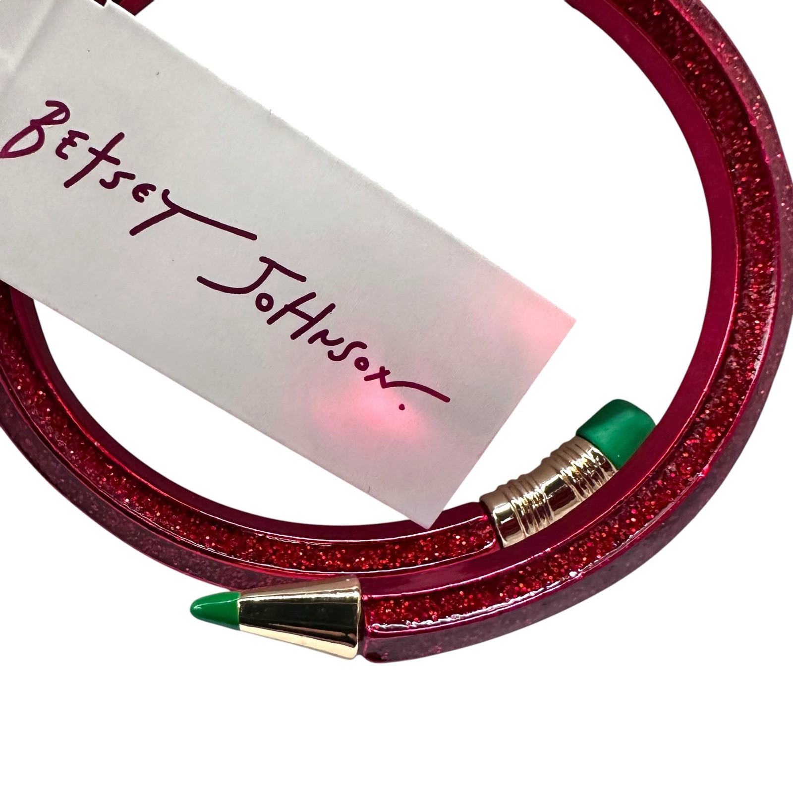 Betsey Johnson Open Hinge Enamel Pencil Bangle Bracelet
