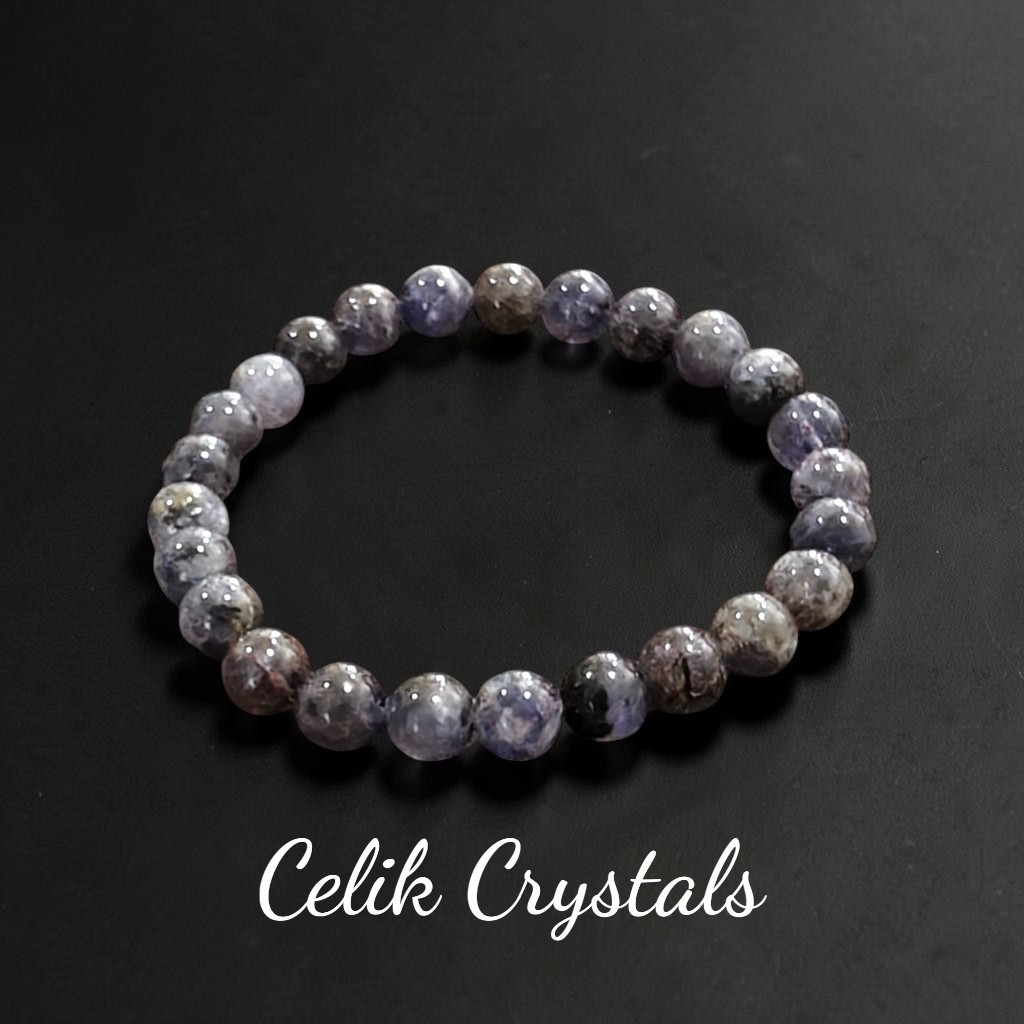 Iolite Cordierriete Bracelet 8mm Unisex Natural Stones