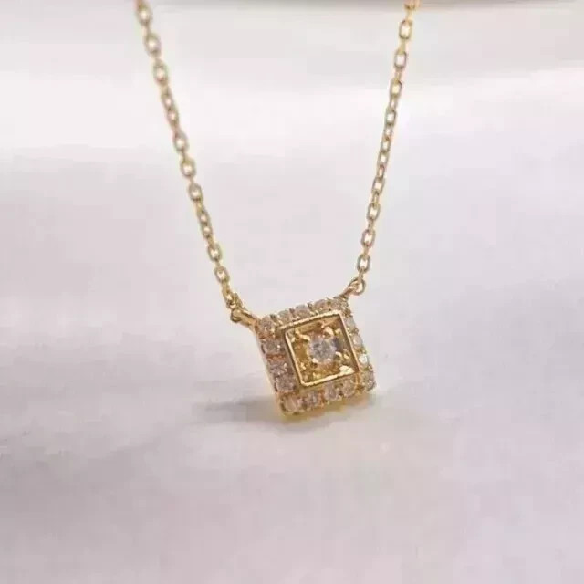 Women’s Fancy Pendant Round Cut Simulated Diamond 14K Yellow Gold Plated Silver