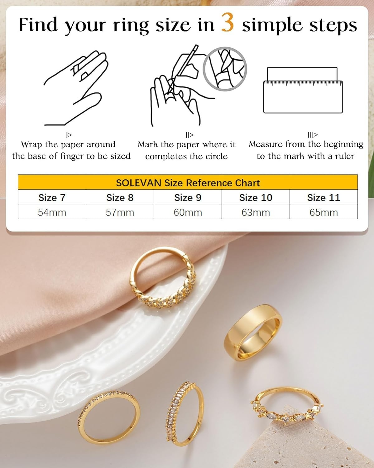Dainty Non-Tarnish Stacking Ring Set for Women – 5pcs Cubic Zirconia Beauty