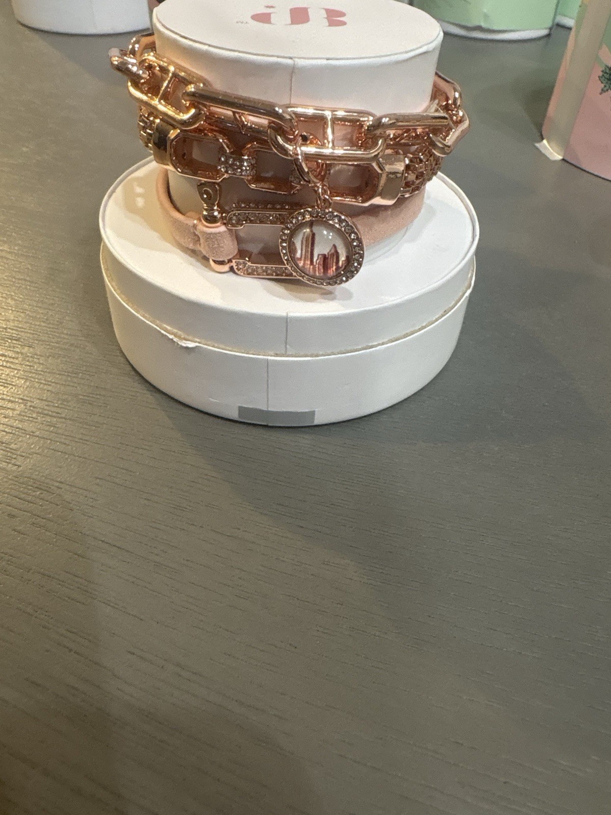 ST11367 Golden Avenue Lab Created Stones Rose Gold Plating