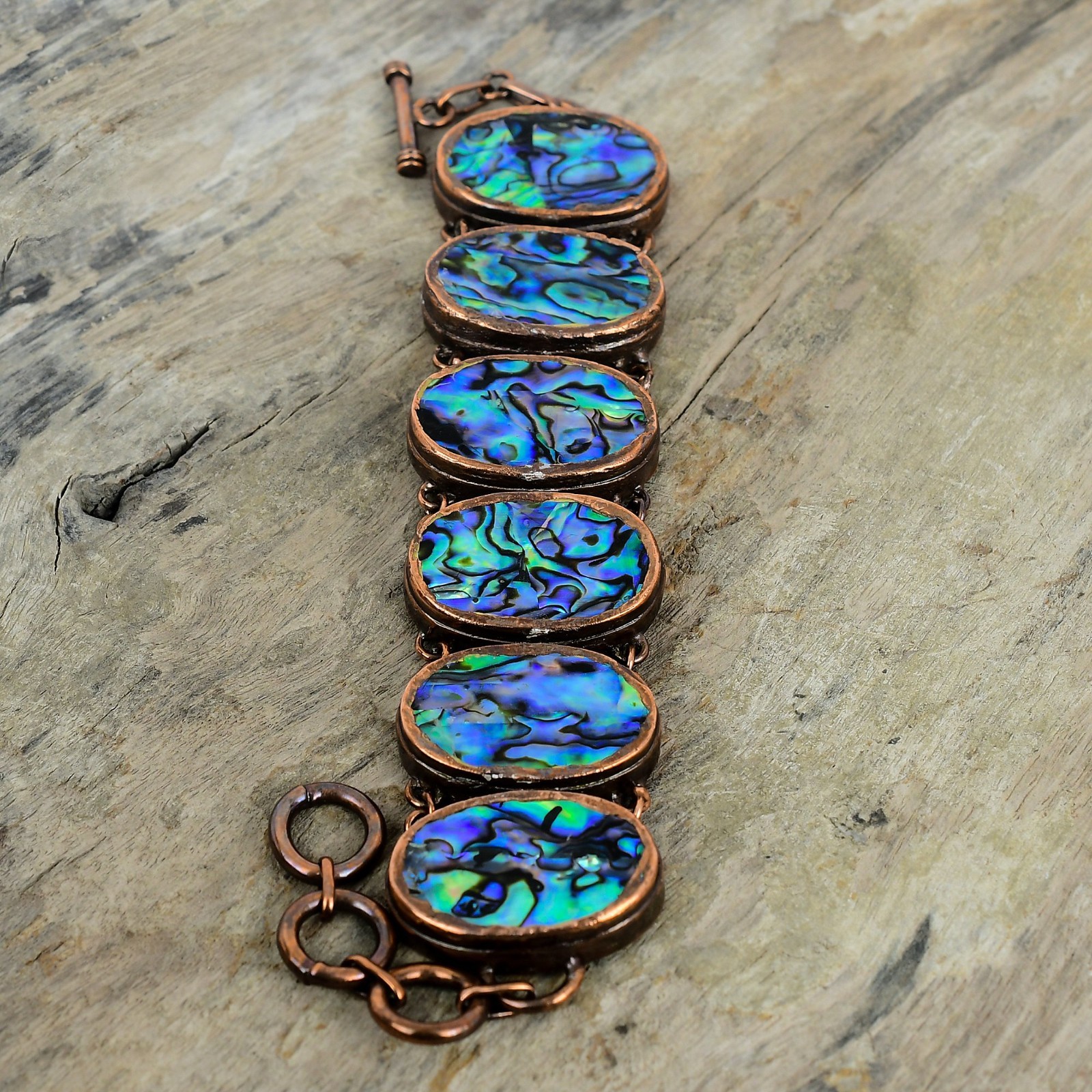 Copper Abalone Shell Stone Wife Elegant Electroformed Chain New Bracelet Jewelry