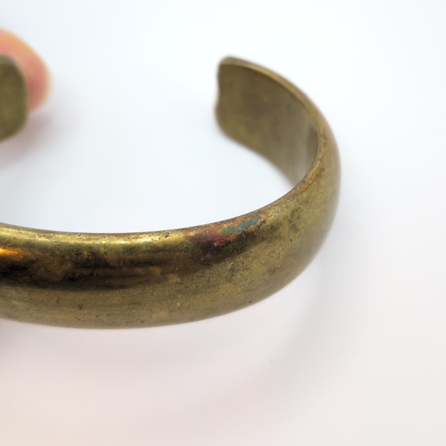 Solid Heavy Wide Band Brass Open Cuff Bracelet Boho Classic XS/S