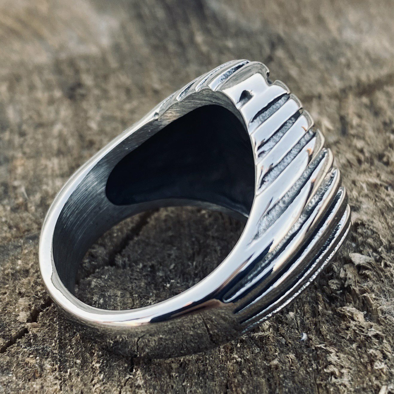 MENDEL Fashion Cool Mens Stainless Steel Biker Geometric Ring Size 8 9 10 11-13
