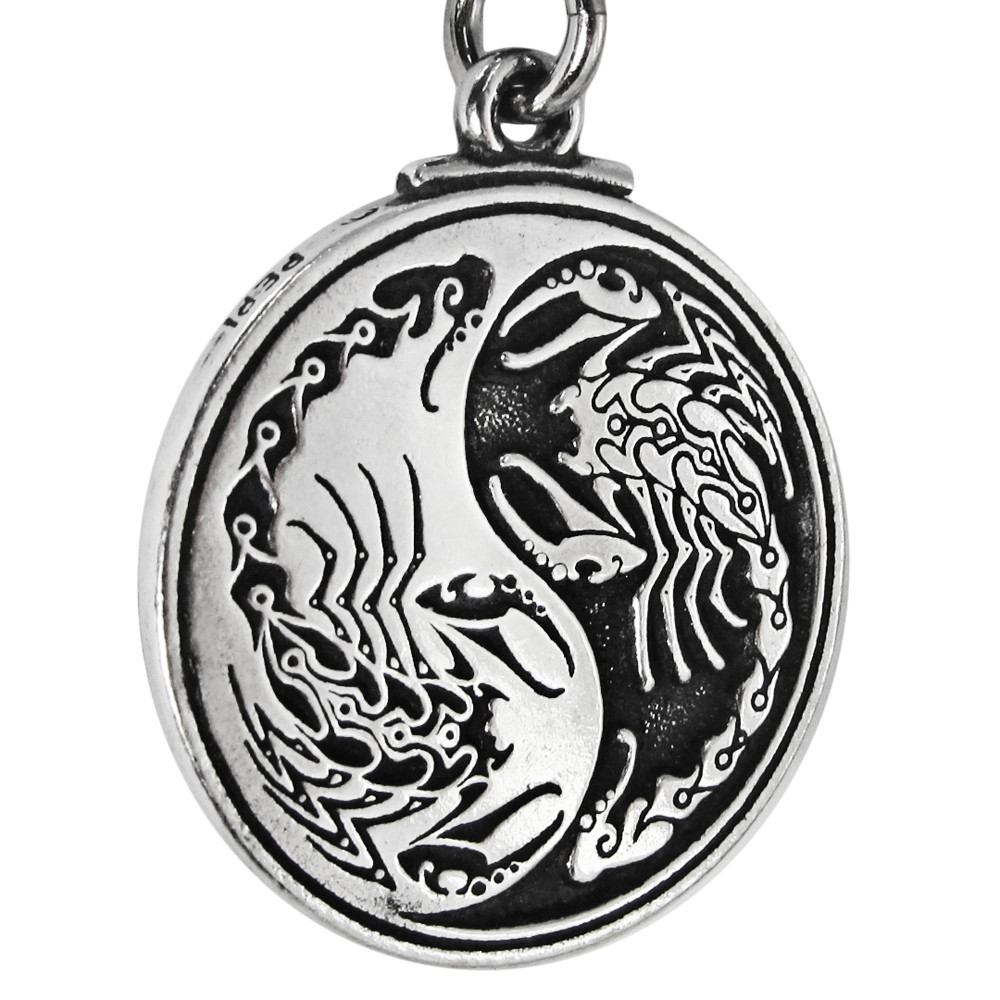 Pewter Scorpion Necklace Yin Yang Pendant Symbol – Taoist Totem Yinyang Jewelry