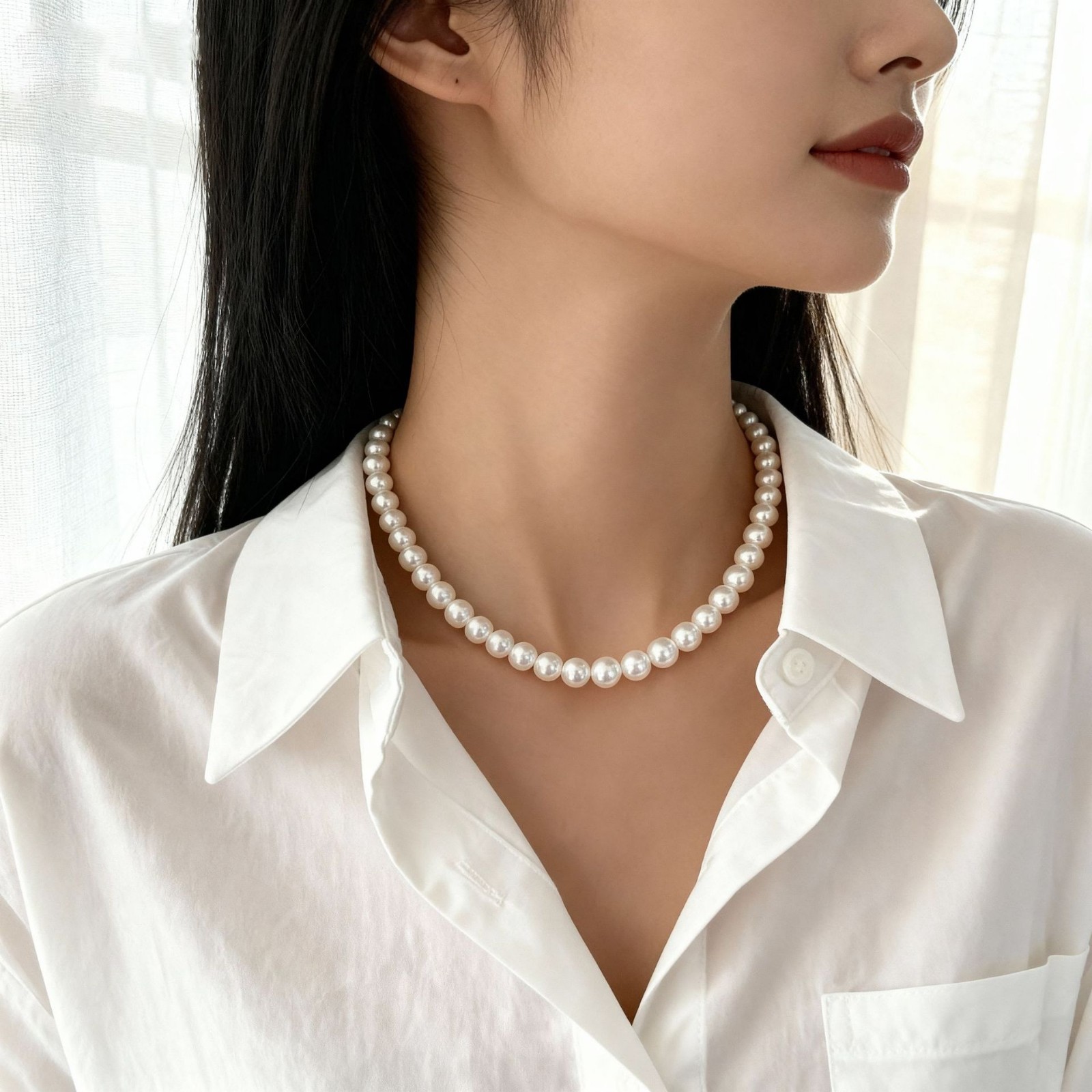 Natural Freshwater Baroque Shaped Pearl Necklace Elegant Handmade Jewelry Gift