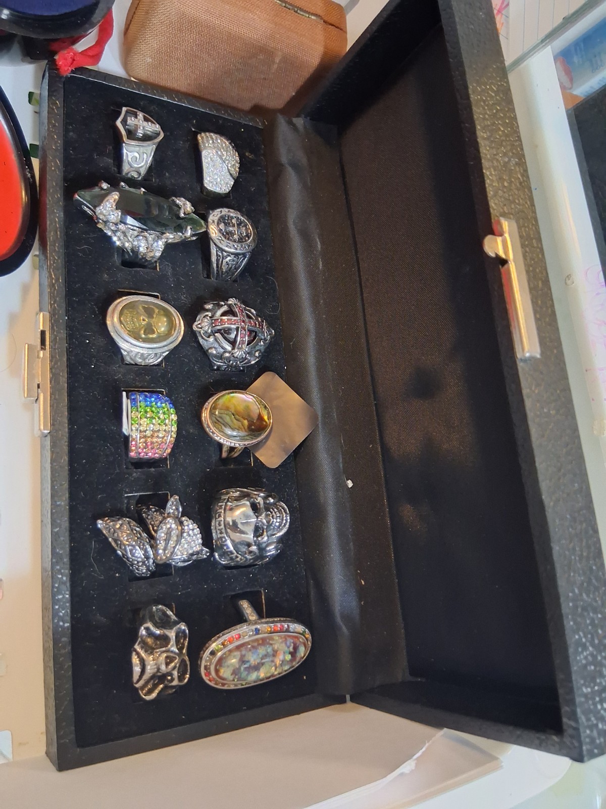 12-Piece Fashion Ring Lot – Statement & Cocktail Rings Assorted/adjustable Sizes